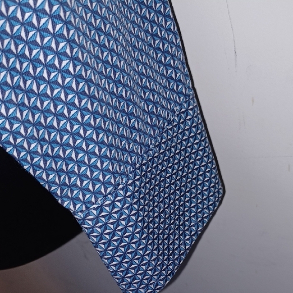 Marks & Spencer Autograph Blue Slim Fit Dress Shirt w/ Geometric Pattern, L - Picture 3 of 8
